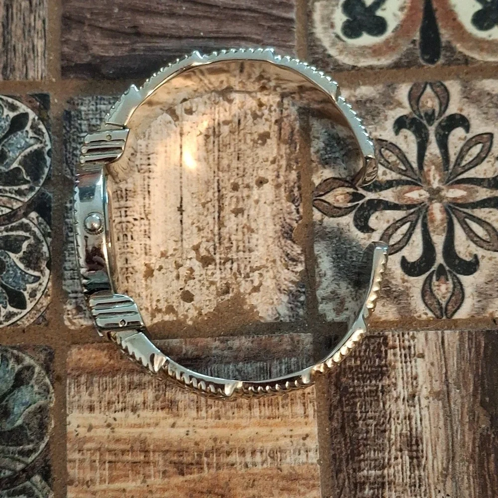 Cote d'Azur Two-Toned Cuff Watch With Rhinestones. *READ DESCRIPTION*